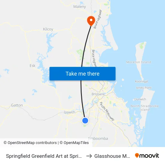 Springfield Greenfield Art at Springfield College to Glasshouse Mountains map