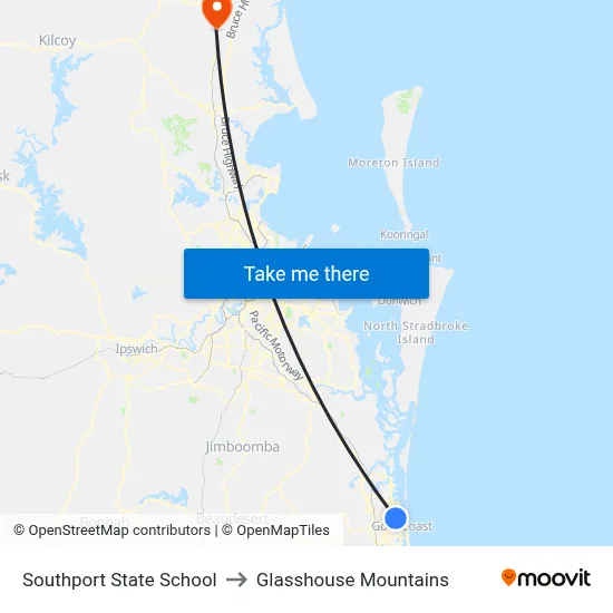 Southport State School to Glasshouse Mountains map