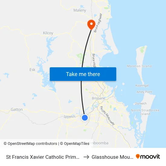 St Francis Xavier Catholic Primary School to Glasshouse Mountains map