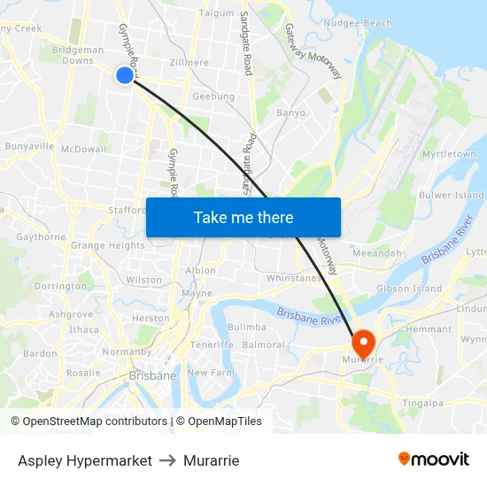Aspley Hypermarket to Murarrie map