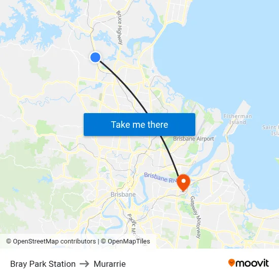 Bray Park Station to Murarrie map