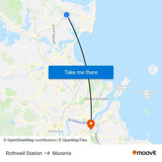 Rothwell Station to Murarrie map