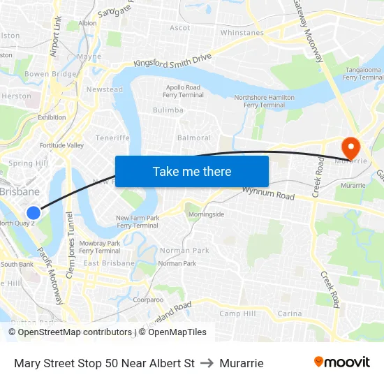 Mary Street Stop 50 Near Albert St to Murarrie map