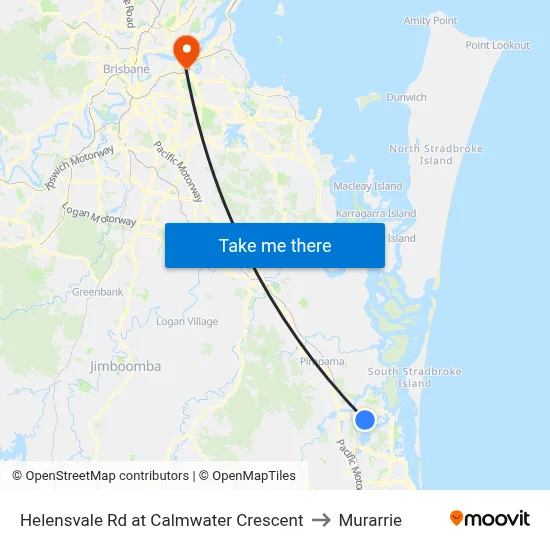 Helensvale Rd at Calmwater Crescent to Murarrie map