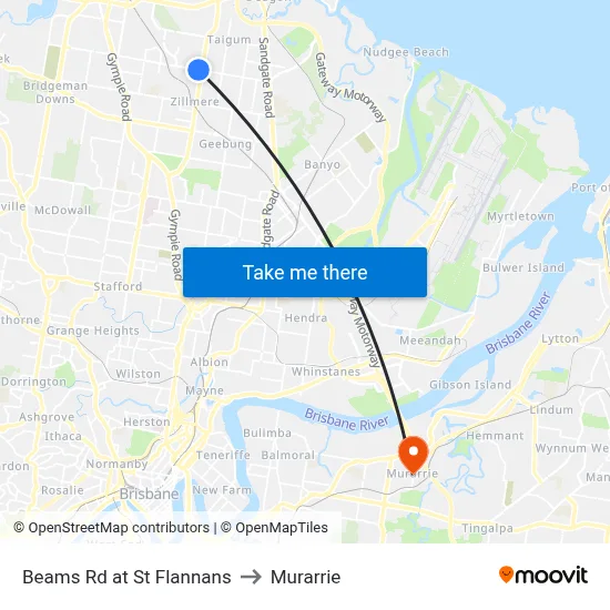 Beams Rd at St Flannans to Murarrie map