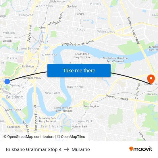 Brisbane Grammar Stop 4 to Murarrie map