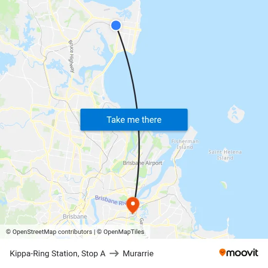 Kippa-Ring Station, Stop A to Murarrie map