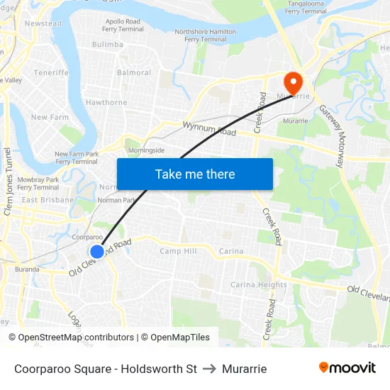Coorparoo Square - Holdsworth St to Murarrie map