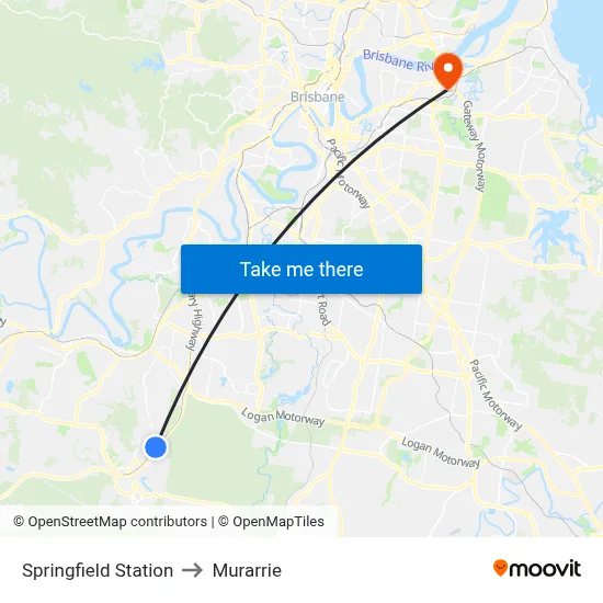 Springfield Station to Murarrie map