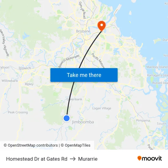 Homestead Dr at Gates Rd to Murarrie map