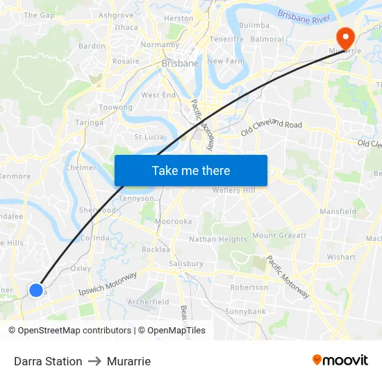 Darra Station to Murarrie map