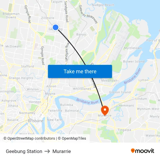 Geebung Station to Murarrie map