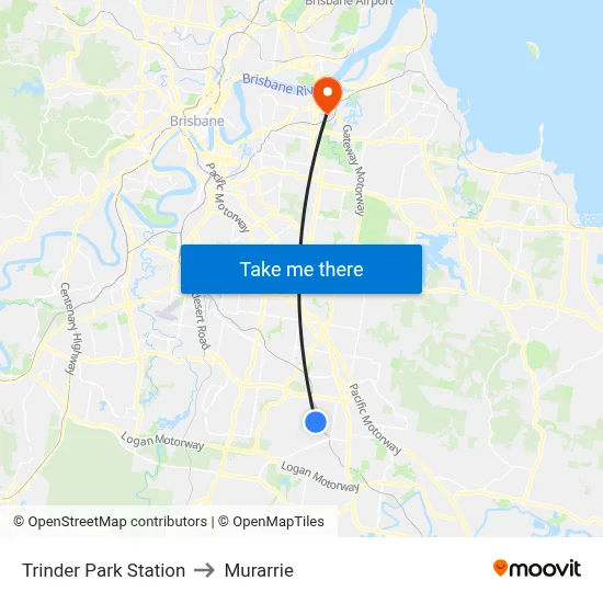 Trinder Park Station to Murarrie map