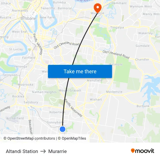 Altandi Station to Murarrie map