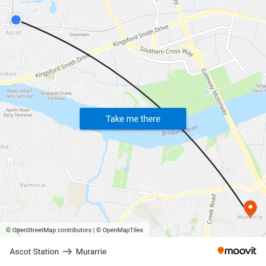 Ascot Station to Murarrie map