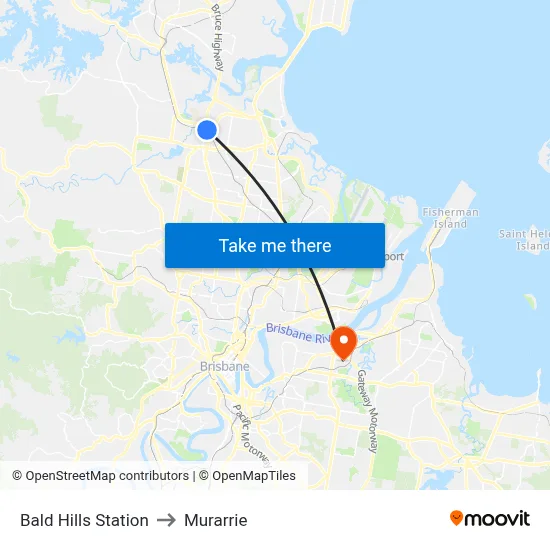Bald Hills Station to Murarrie map