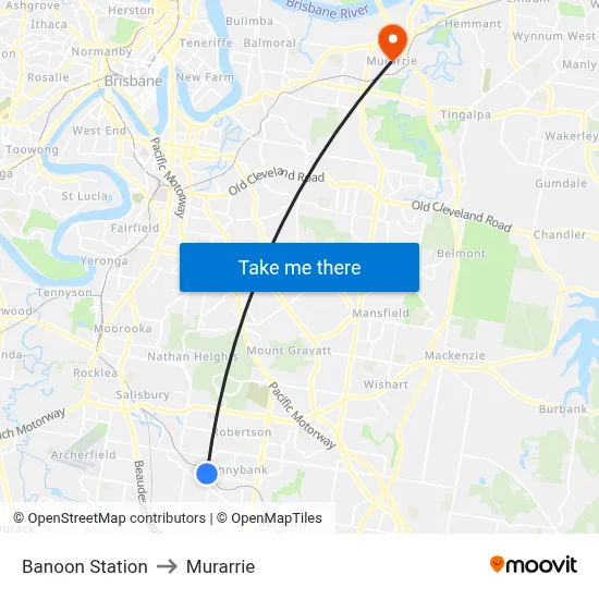 Banoon Station to Murarrie map