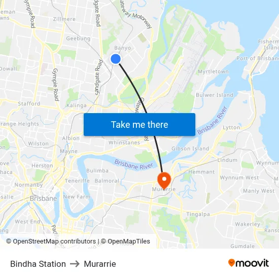 Bindha Station to Murarrie map