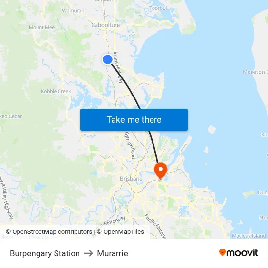 Burpengary Station to Murarrie map