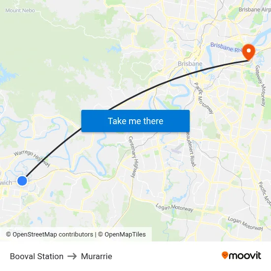 Booval Station to Murarrie map