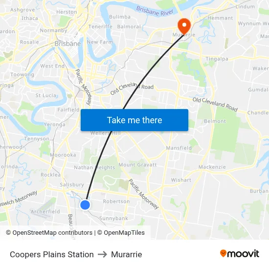 Coopers Plains Station to Murarrie map