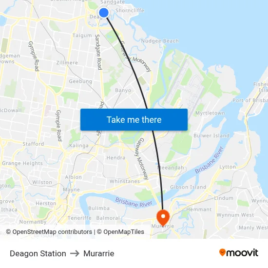 Deagon Station to Murarrie map