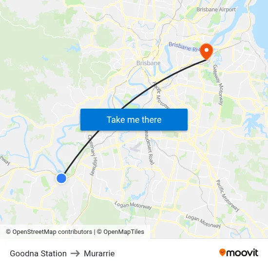 Goodna Station to Murarrie map