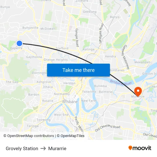 Grovely Station to Murarrie map