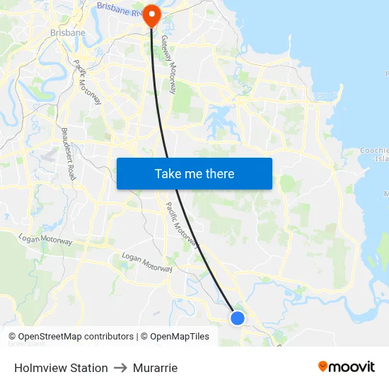 Holmview Station to Murarrie map