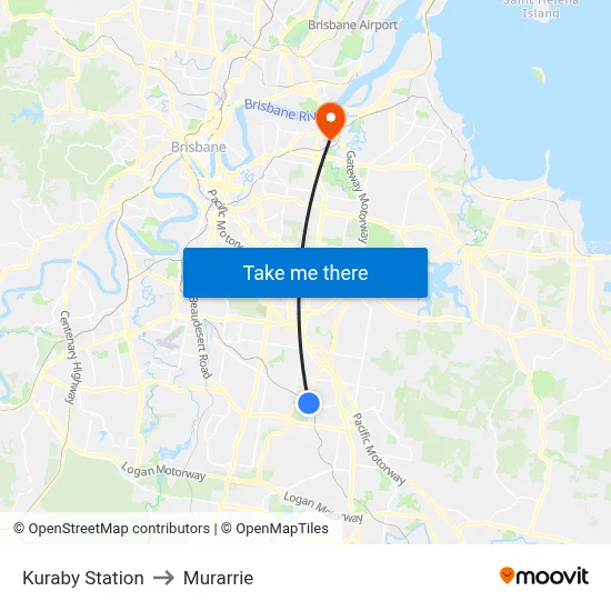 Kuraby Station to Murarrie map