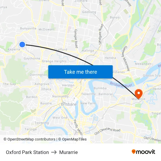 Oxford Park Station to Murarrie map