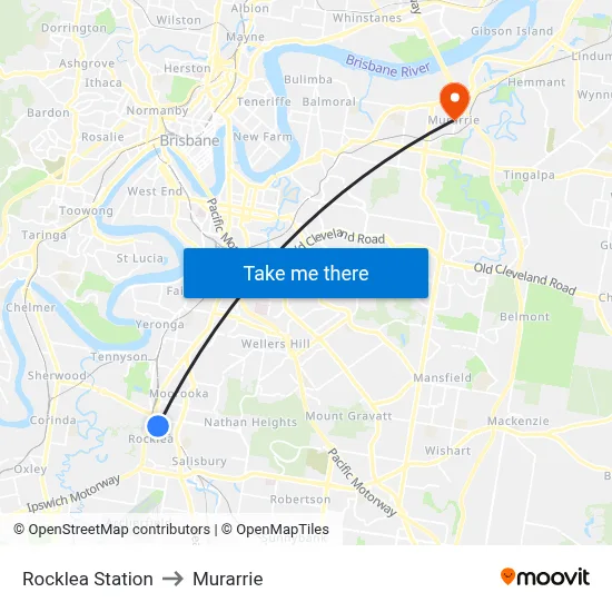 Rocklea Station to Murarrie map