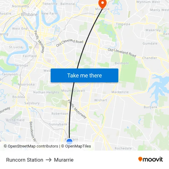 Runcorn Station to Murarrie map