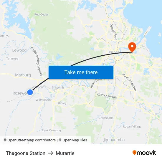 Thagoona Station to Murarrie map