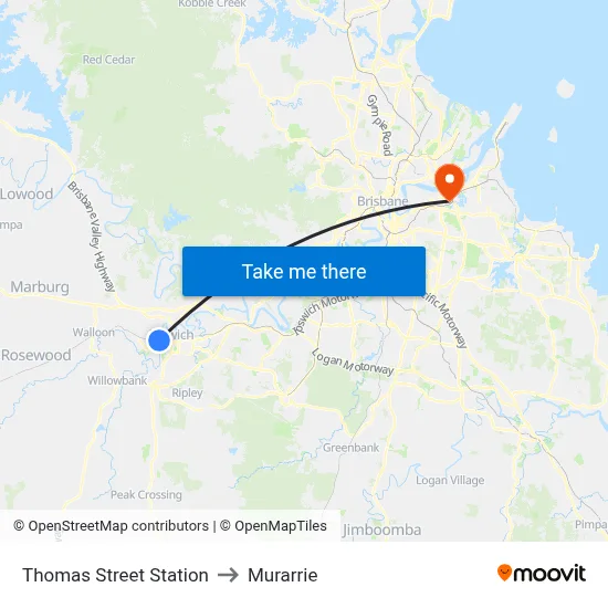 Thomas Street Station to Murarrie map