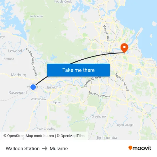 Walloon Station to Murarrie map