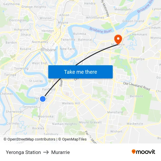 Yeronga Station to Murarrie map