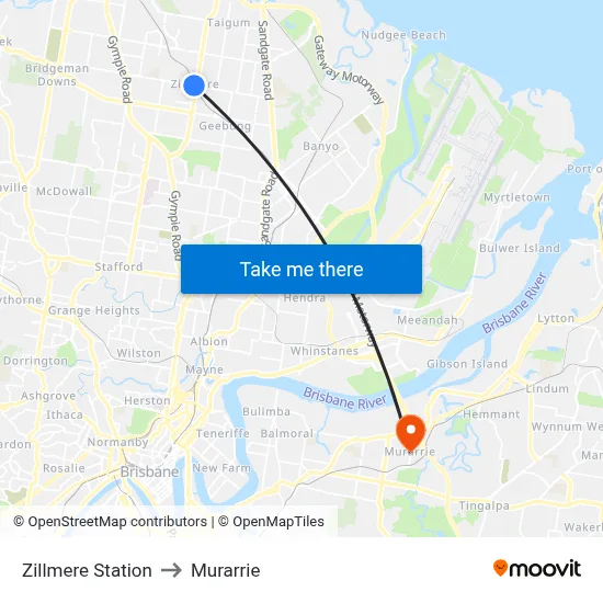Zillmere Station to Murarrie map