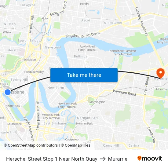 Herschel Street Stop 1 Near North Quay to Murarrie map