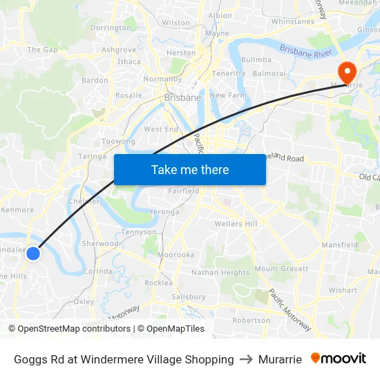 Goggs Rd at Windermere Village Shopping to Murarrie map