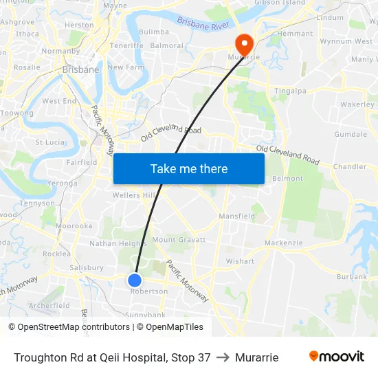 Troughton Rd at Qeii Hospital, Stop 37 to Murarrie map