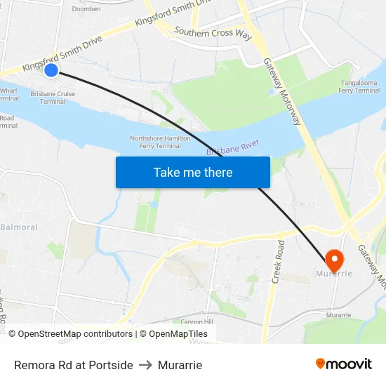 Remora Rd at Portside to Murarrie map