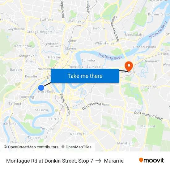 Montague Rd at Donkin Street, Stop 7 to Murarrie map