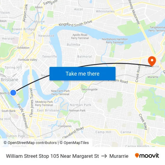 William Street Stop 105 Near Margaret St to Murarrie map