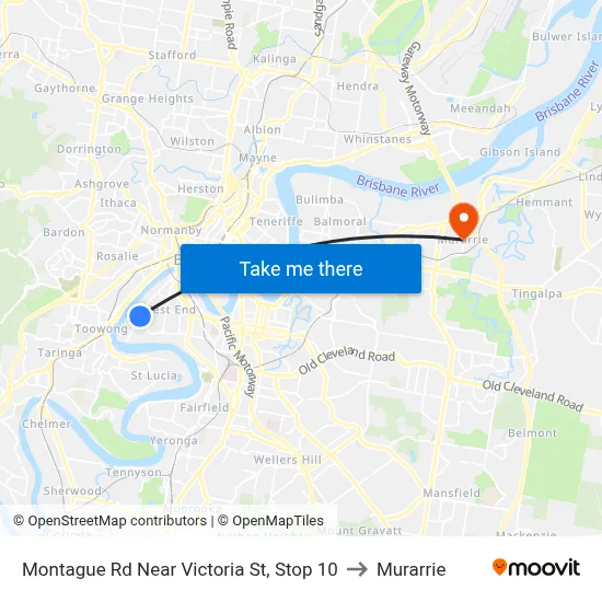 Montague Rd Near Victoria St, Stop 10 to Murarrie map