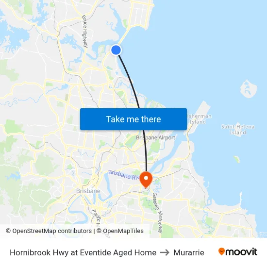 Hornibrook Hwy at Eventide Aged Home to Murarrie map