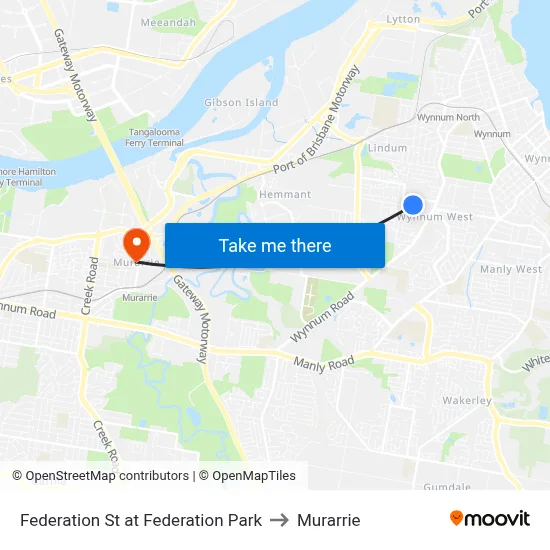 Federation St at Federation Park to Murarrie map