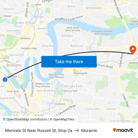 Merivale St Near Russell St, Stop 2a to Murarrie map