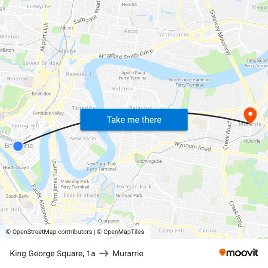 King George Square, 1a to Murarrie map
