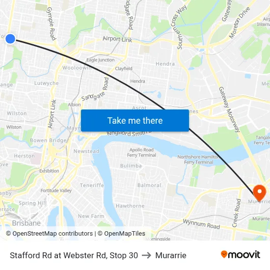 Stafford Rd at Webster Rd, Stop 30 to Murarrie map
